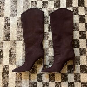 Schutz Maryana Sculpt Boots in Chocolate Brown